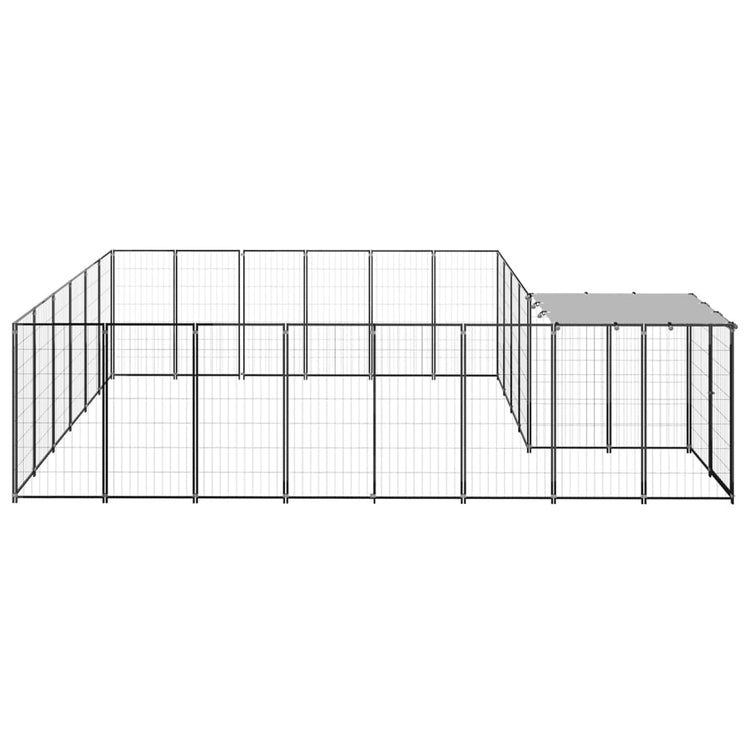 Vidaxl -Hundezwinger 12,1 m² Stahlschwarz