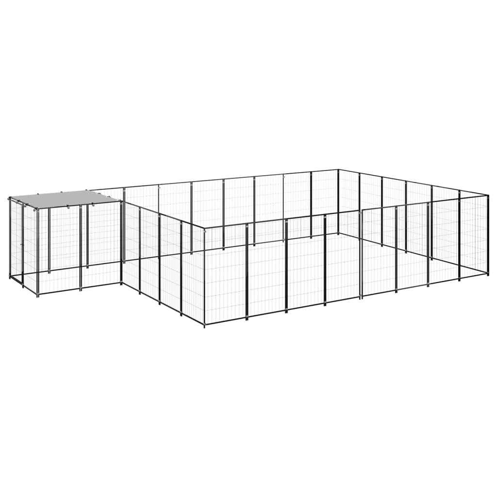 Vidaxl -Hund Zwinger 15,73 m² Stahlschwarz