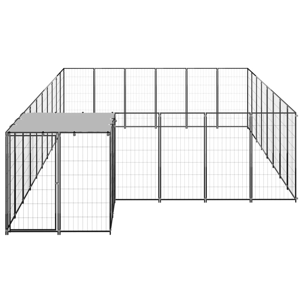 Vidaxl -Hund Zwinger 15,73 m² Stahlschwarz