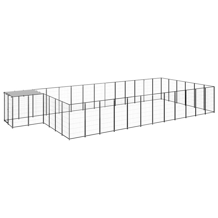 Vidaxl -Hund Zwinger 22,99 m² Stahlschwarz