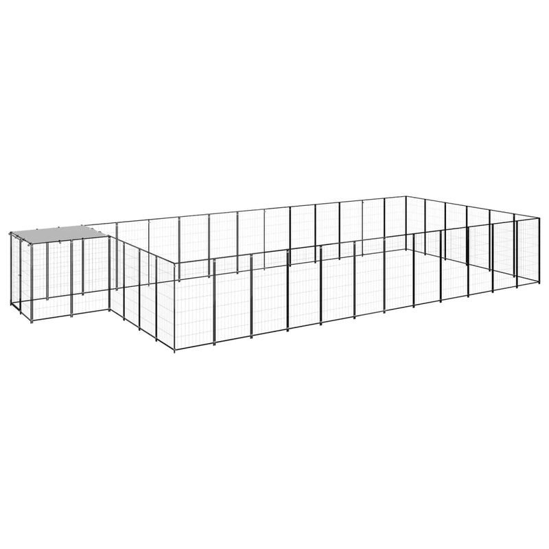 Vidaxl -Hund Zwinger 22,99 m² Stahlschwarz