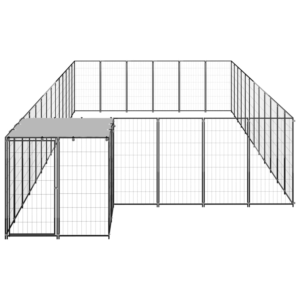 Vidaxl -Hund Zwinger 22,99 m² Stahlschwarz