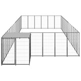 Vidaxl -Hund Zwinger 26,62 m² Stahlschwarz - afbeelding 2