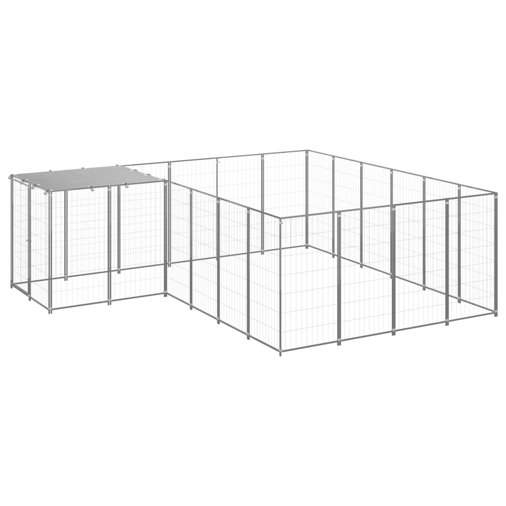 Vidaxl -Hundezwinger 8,47 m² Stahl Silberfarbe