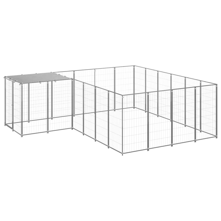 Vidaxl -Hundezwinger 8,47 m² Stahl Silberfarbe