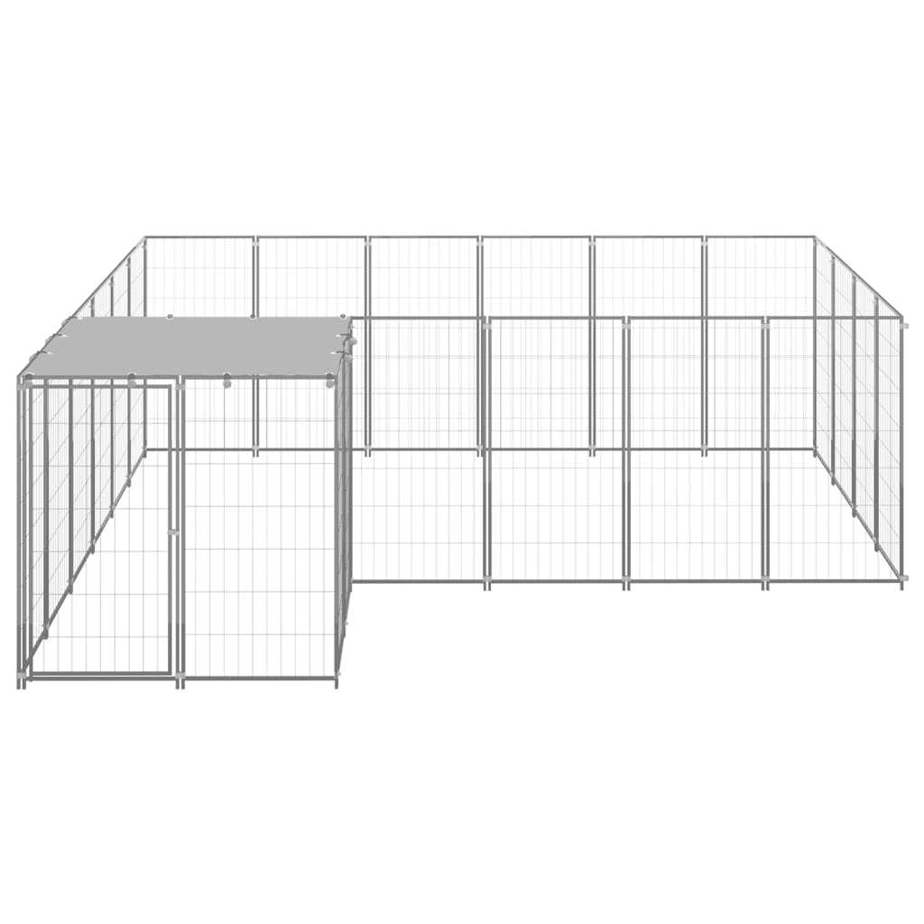 Vidaxl -Hundezwinger 8,47 m² Stahl Silberfarbe