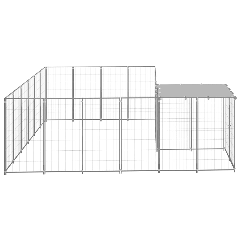 Vidaxl -Hundezwinger 8,47 m² Stahl Silberfarbe