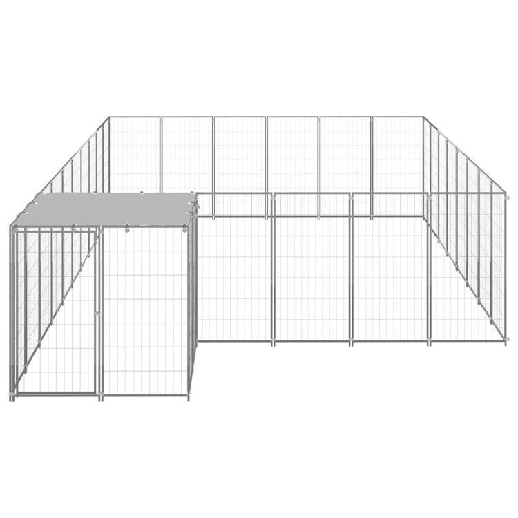 Vidaxl -Hundezwinger 15,73 m² Stahl Silberfarbe
