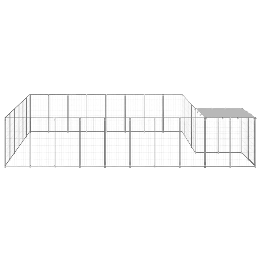 Vidaxl -Hundezwinger 15,73 m² Stahl Silberfarbe
