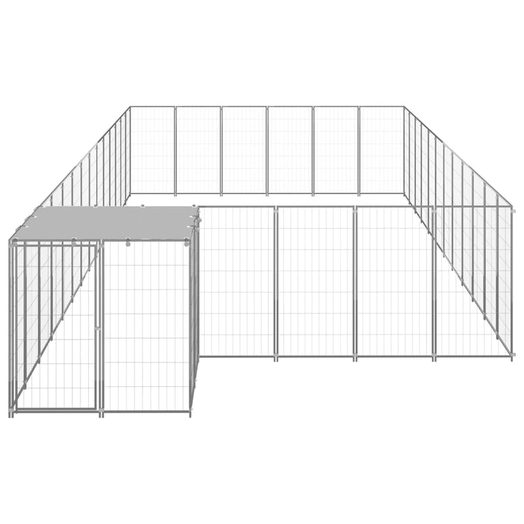 Vidaxl -Hundezwinger 22,99 m² Stahl Silberfarbe