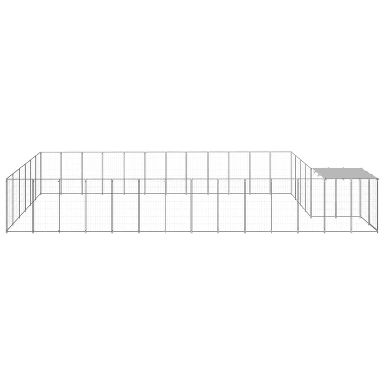 Vidaxl -Hundezwinger 22,99 m² Stahl Silberfarbe