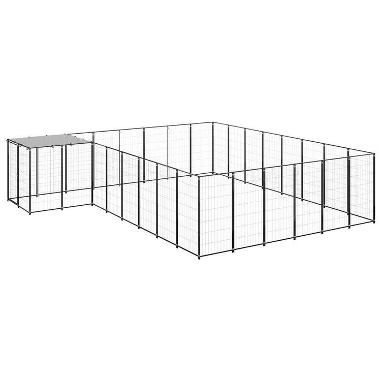 Vidaxl -Hund Zwinger 15,73 m² Stahlschwarz