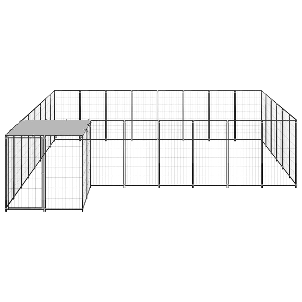 Vidaxl -Hund Zwinger 15,73 m² Stahlschwarz