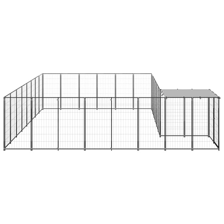 Vidaxl -Hund Zwinger 15,73 m² Stahlschwarz