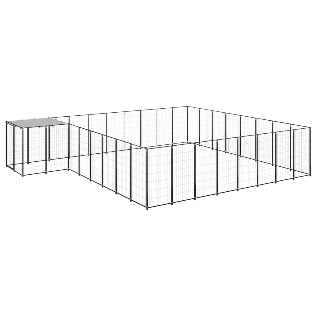 Vidaxl -Hundezwinger 20,57 m² Stahlschwarz