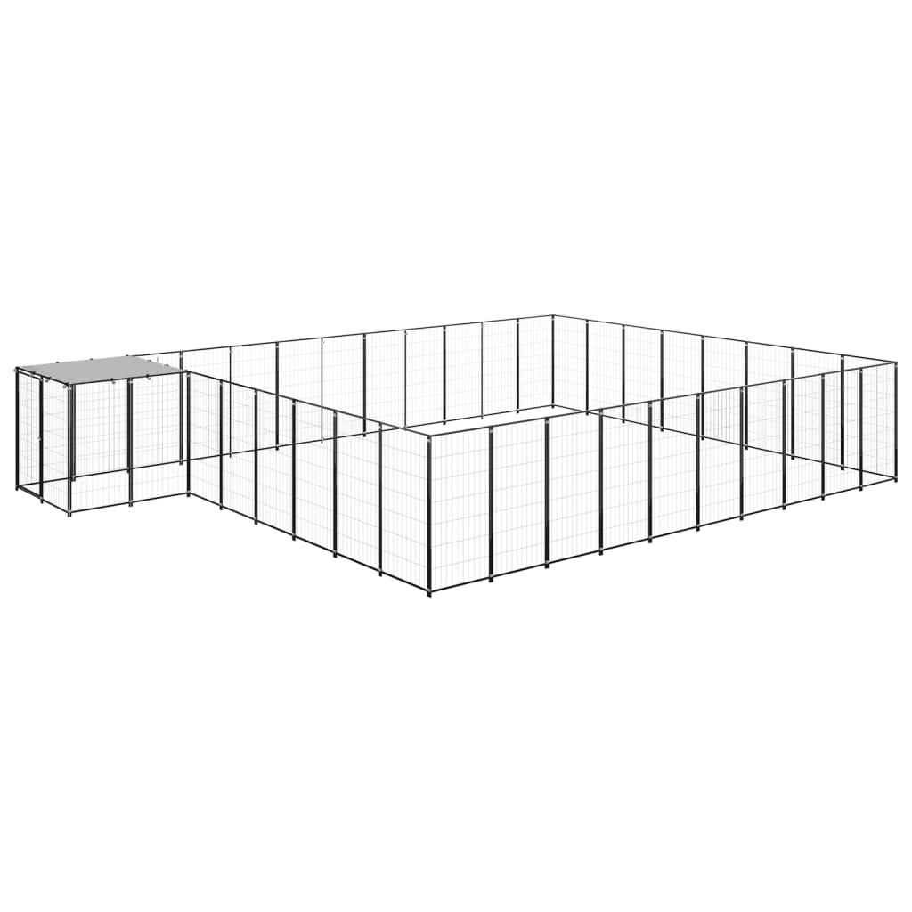 Vidaxl -Hundezwinger 25,41 m² Stahlschwarz
