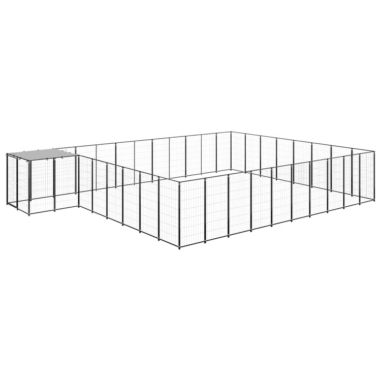 Vidaxl -Hundezwinger 25,41 m² Stahlschwarz