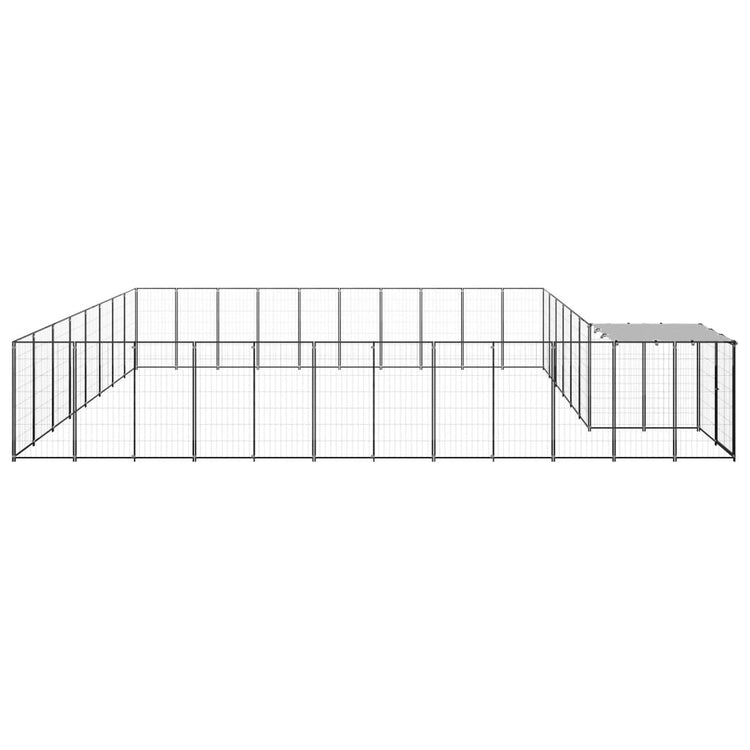 Vidaxl -Hundezwinger 25,41 m² Stahlschwarz