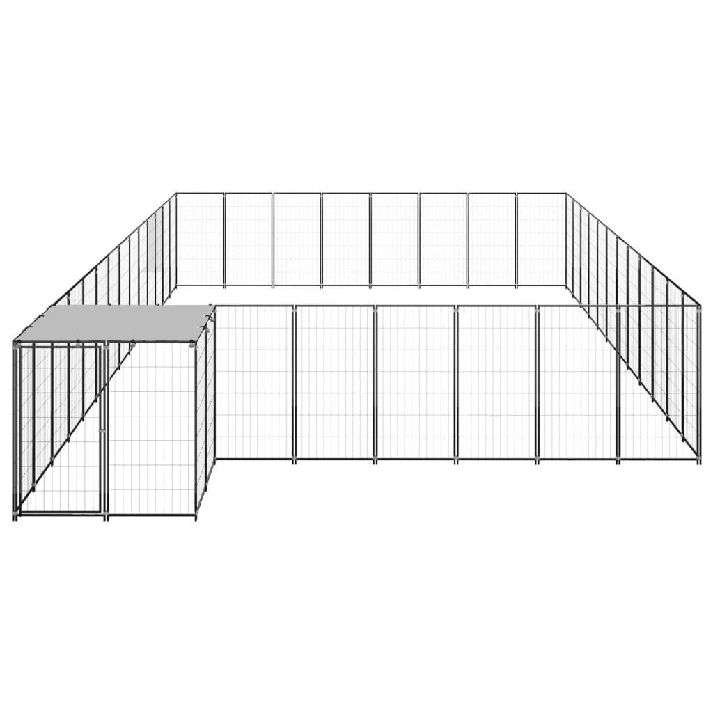 Vidaxl -Hundezwinger 30,25 m² Stahlschwarz