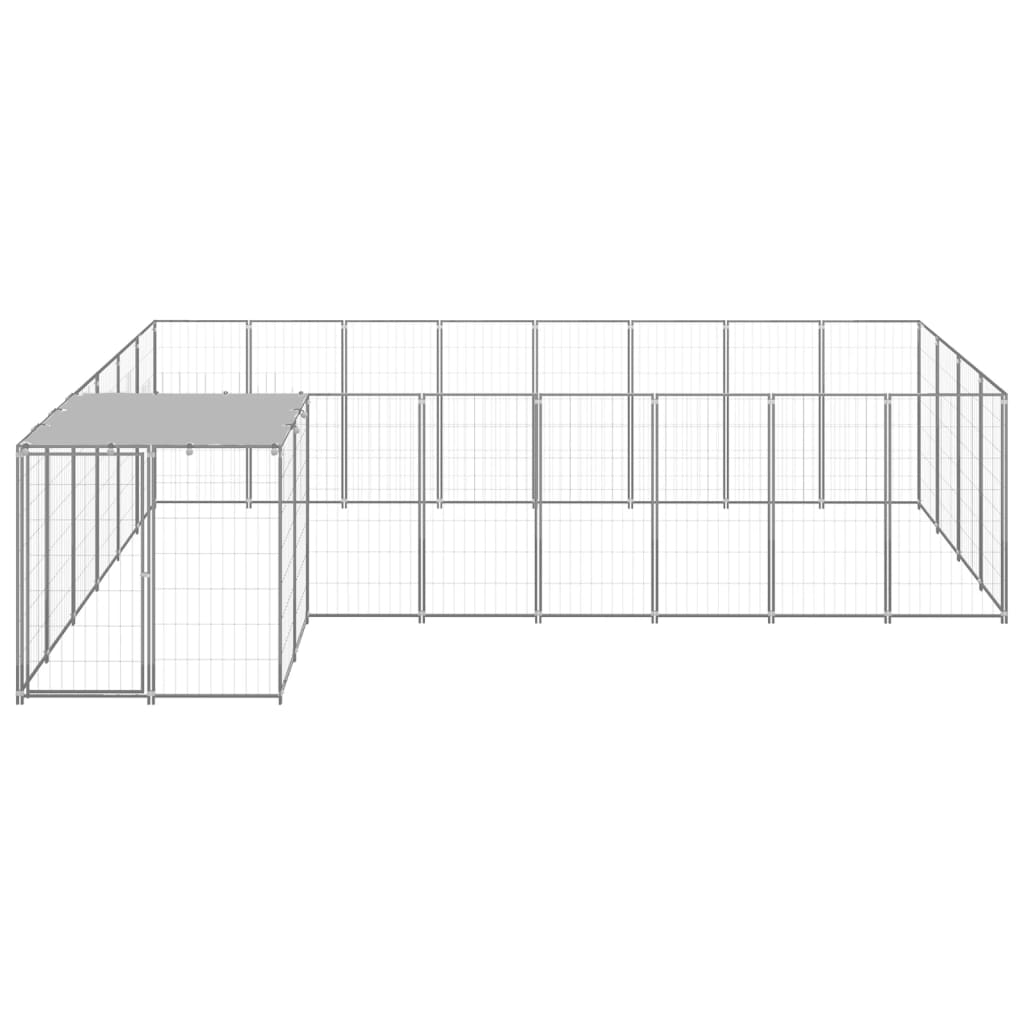 Vidaxl -Hundezwinger 10,89 m² Stahl Silberfarbe