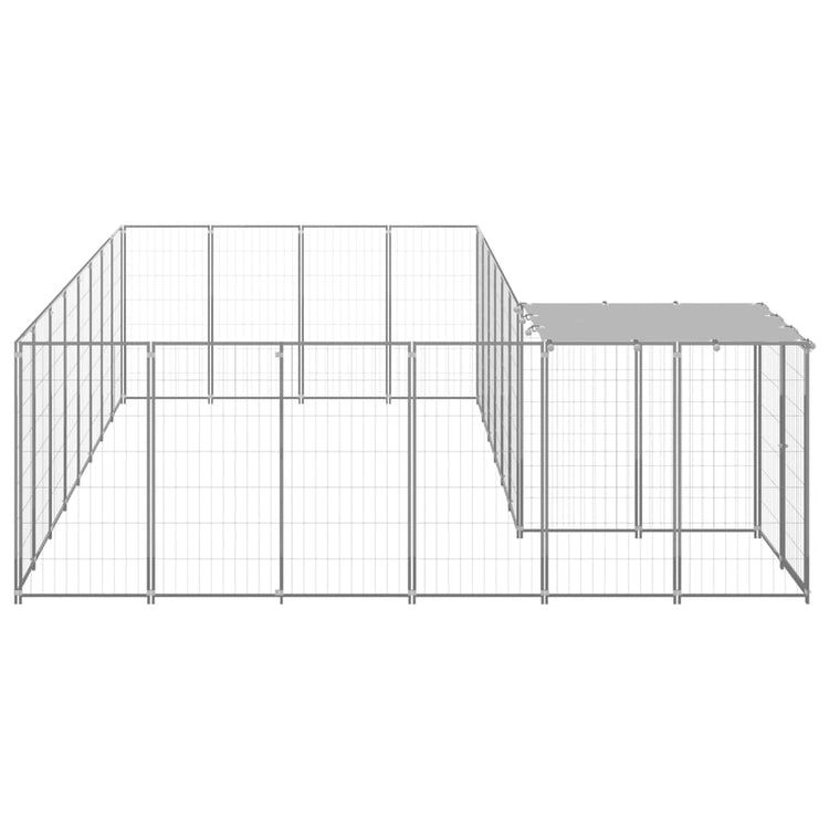 Vidaxl -Hundezwinger 10,89 m² Stahl Silberfarbe