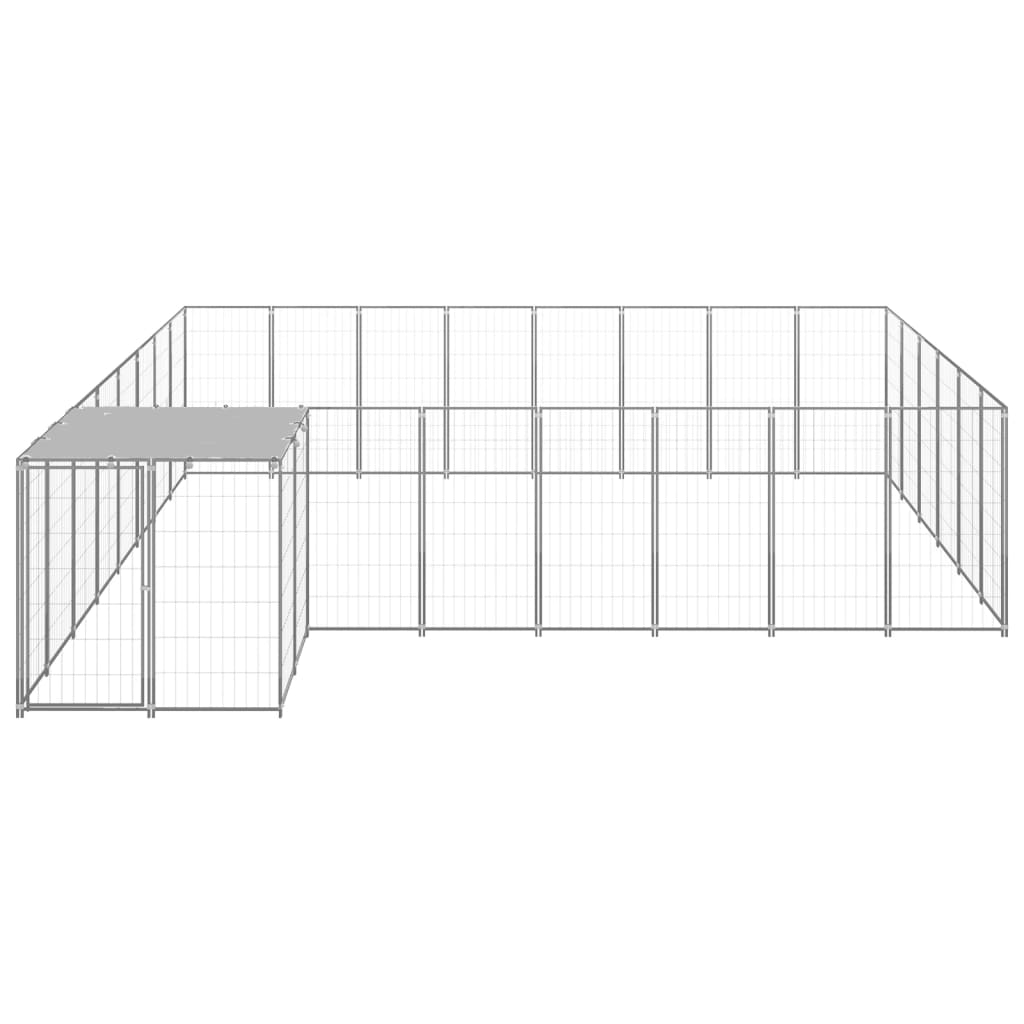 Vidaxl -Hundezwinger 15,73 m² Stahl Silberfarbe