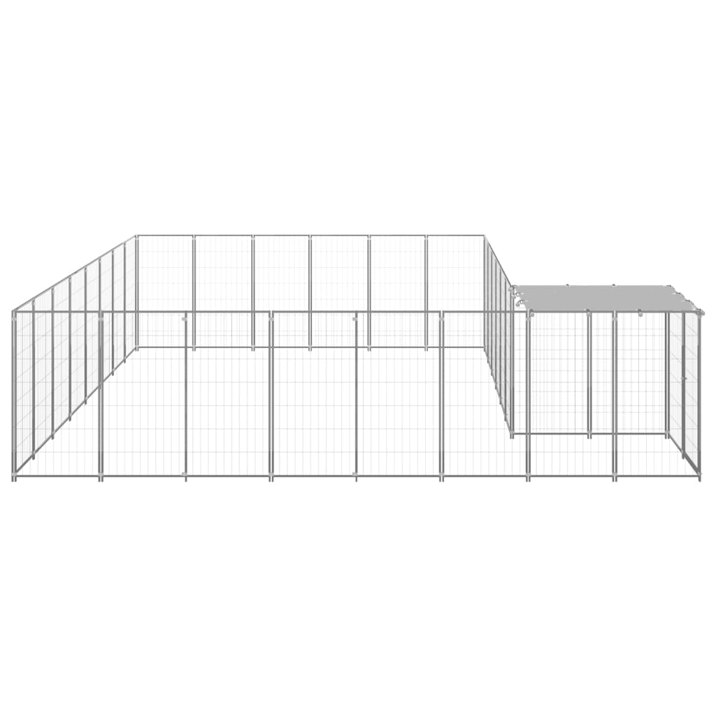 Vidaxl -Hundezwinger 15,73 m² Stahl Silberfarbe