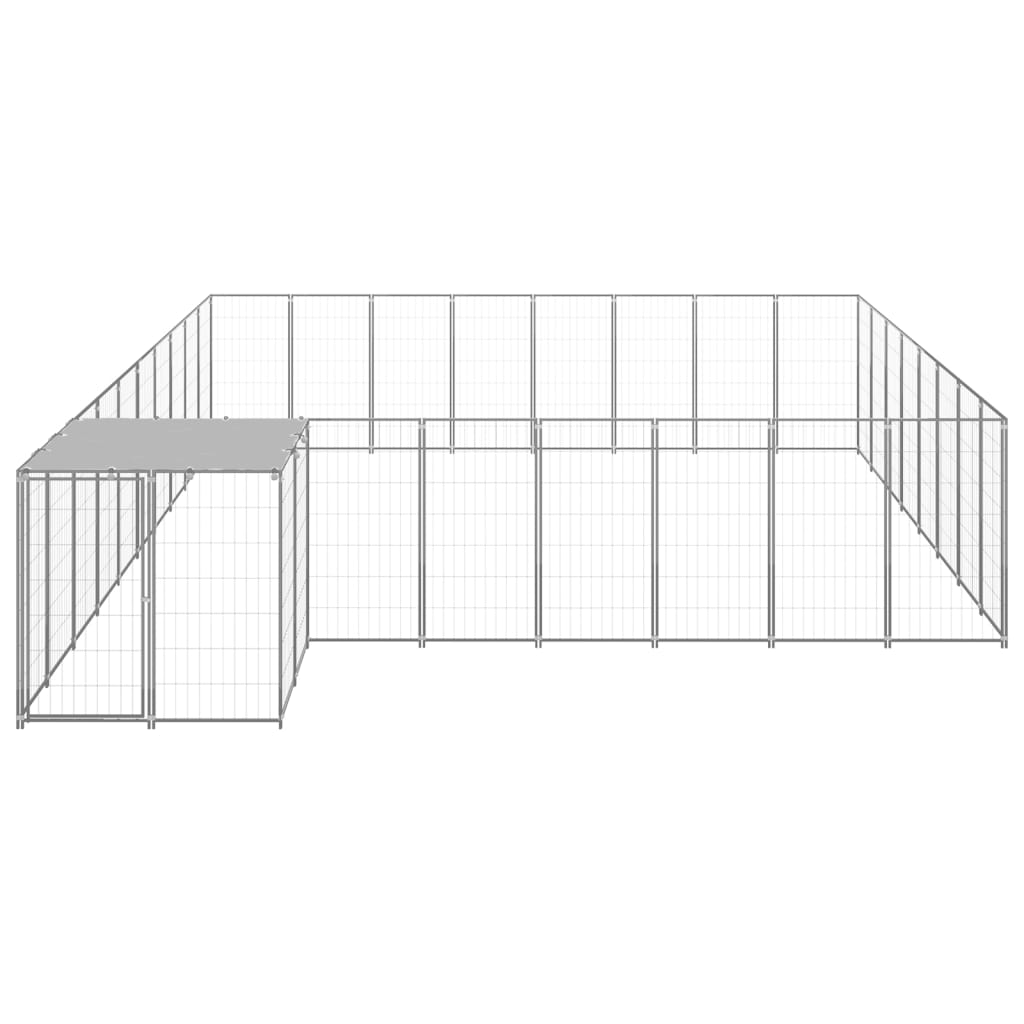 Vidaxl -Hundezwinger 20,57 m² Stahl Silberfarbe