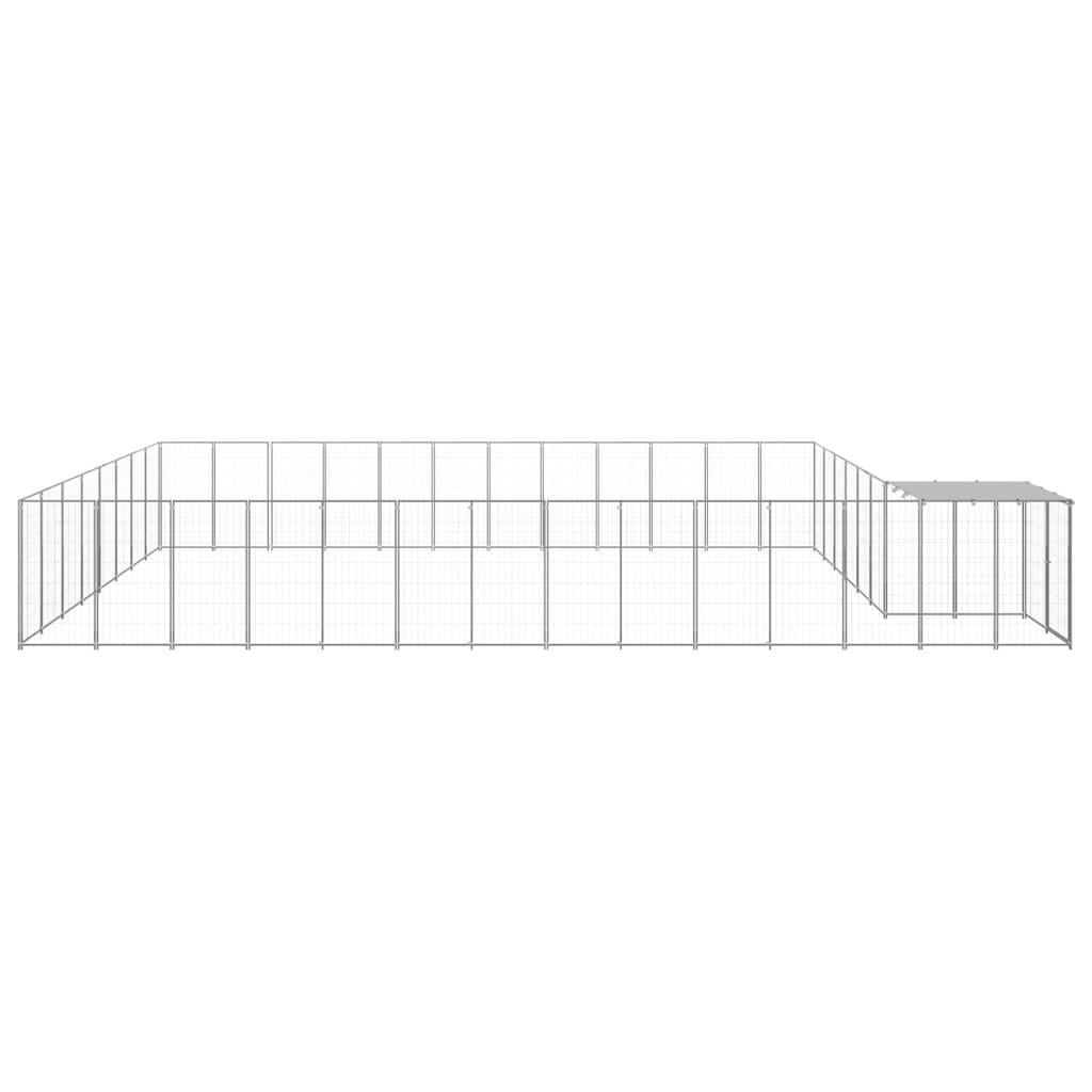 Vidaxl -Hundezwinger 30,25 m² Stahl Silberfarbe