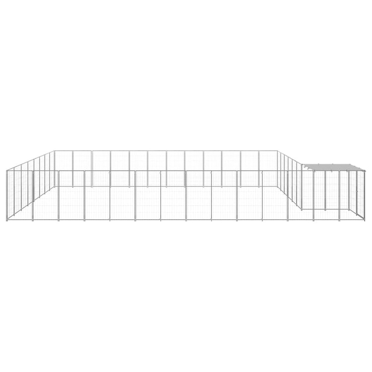 Vidaxl -Hundezwinger 30,25 m² Stahl Silberfarbe
