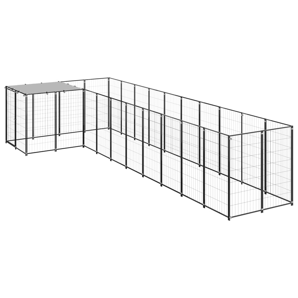 Vidaxl -Hund Zwinger 7,26 m² Stahlschwarz