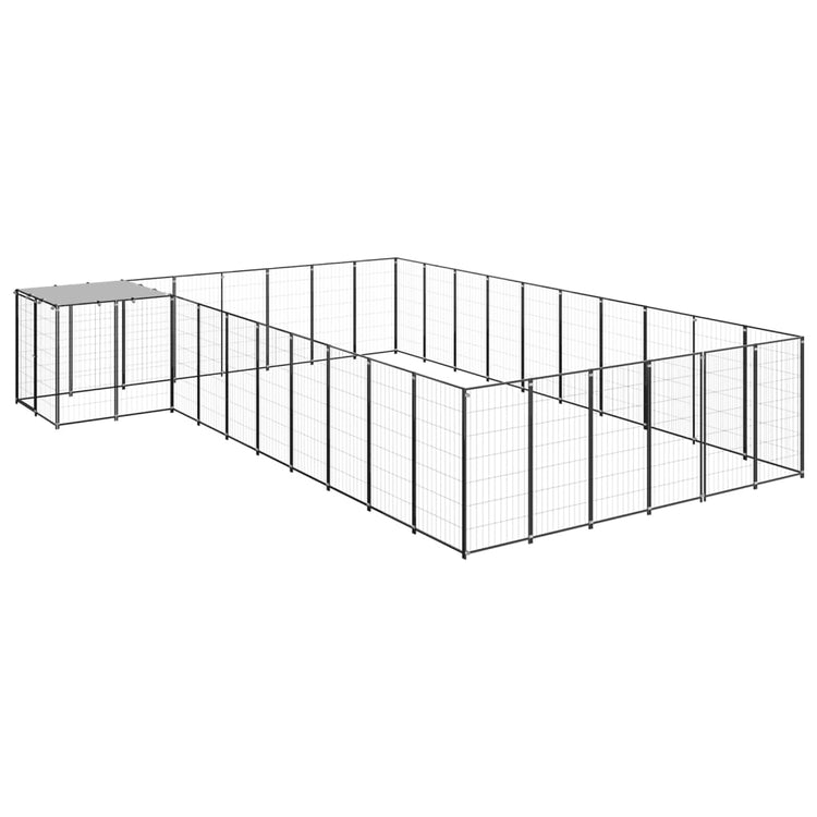 Vidaxl -Hund Zwinger 19,36 m² Stahlschwarz