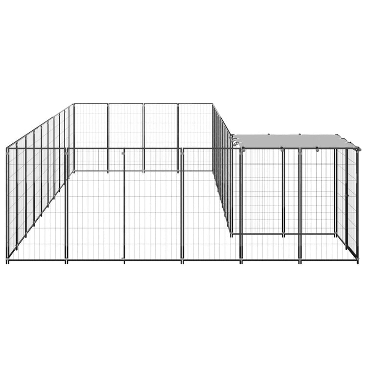 Vidaxl -Hund Zwinger 19,36 m² Stahlschwarz