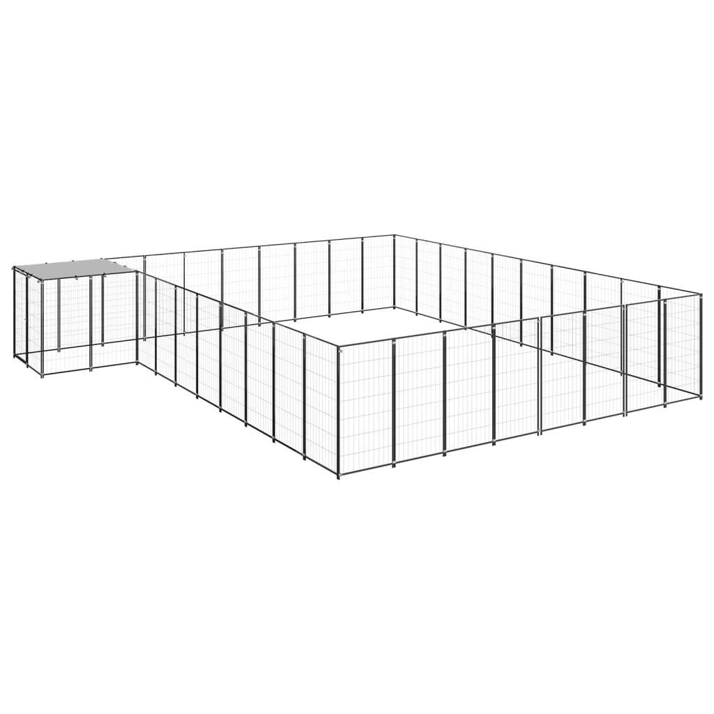 Vidaxl -Hundezwinger 25,41 m² Stahlschwarz