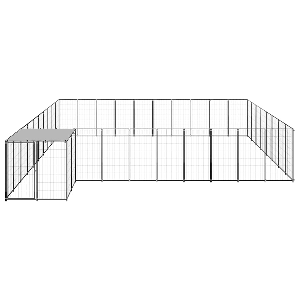 Vidaxl -Hundezwinger 25,41 m² Stahlschwarz