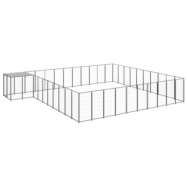 Vidaxl -Hund Zwinger 31,46 m² Stahlschwarz