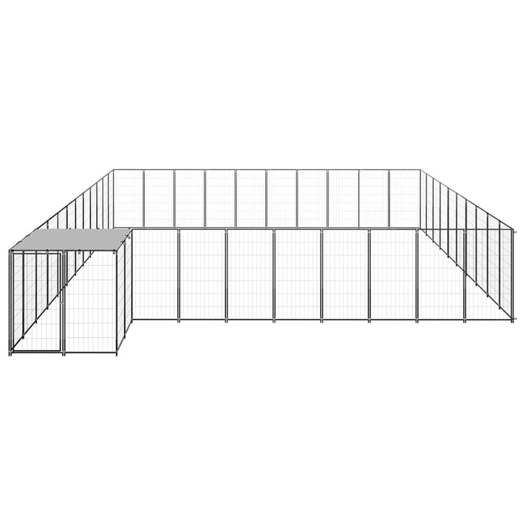 Vidaxl -Hund Zwinger 31,46 m² Stahlschwarz