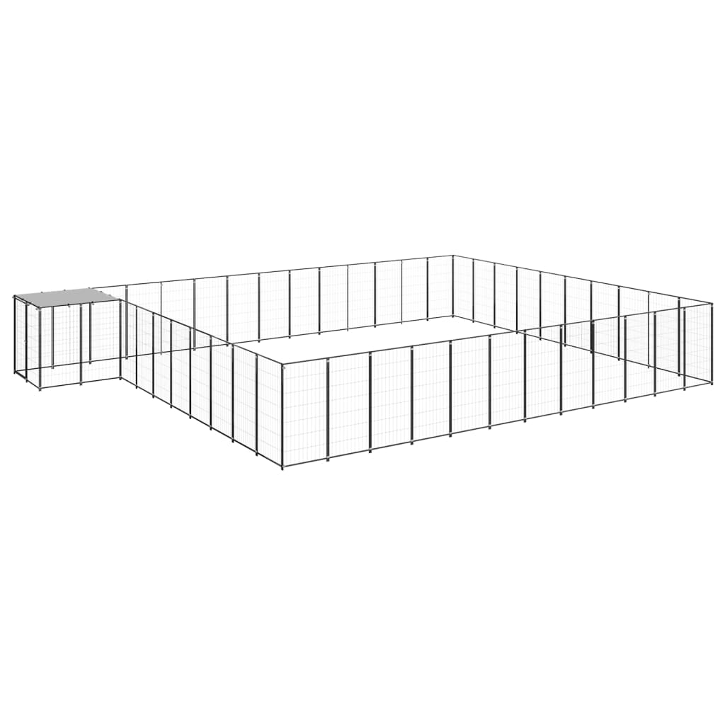 Vidaxl -Hundezwinger 37,51 m² Stahlschwarz