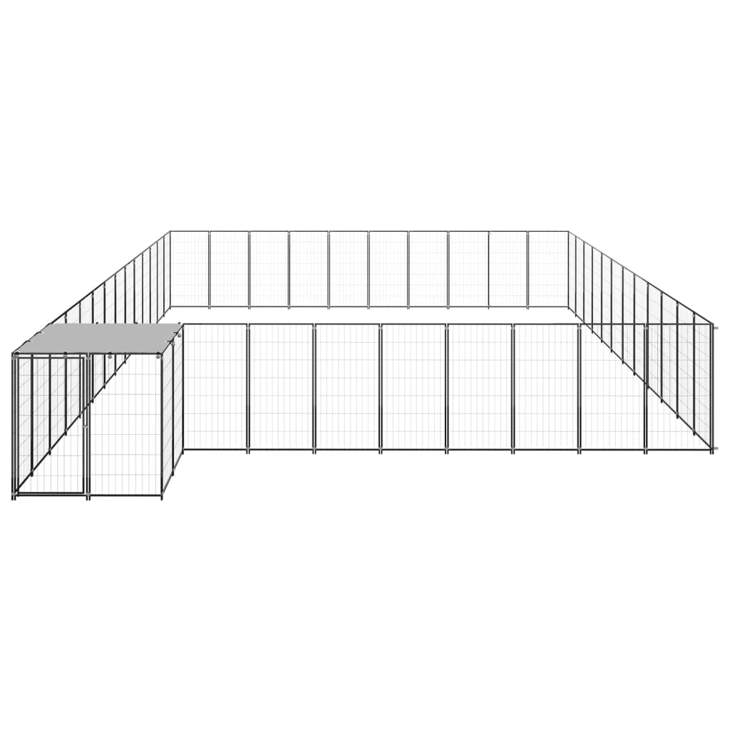Vidaxl -Hundezwinger 37,51 m² Stahlschwarz