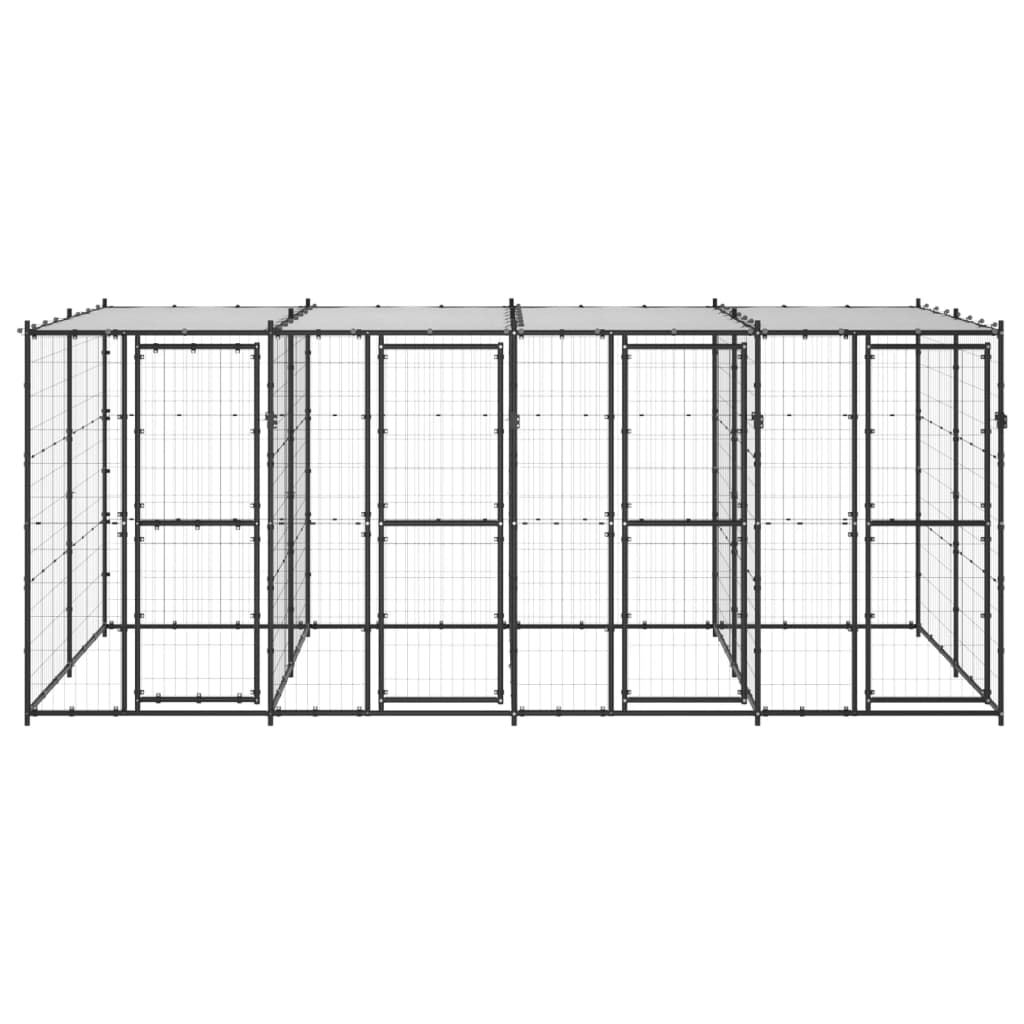 Vidaxl -Hundezwinger mit Dach 9,68 m² Stahl