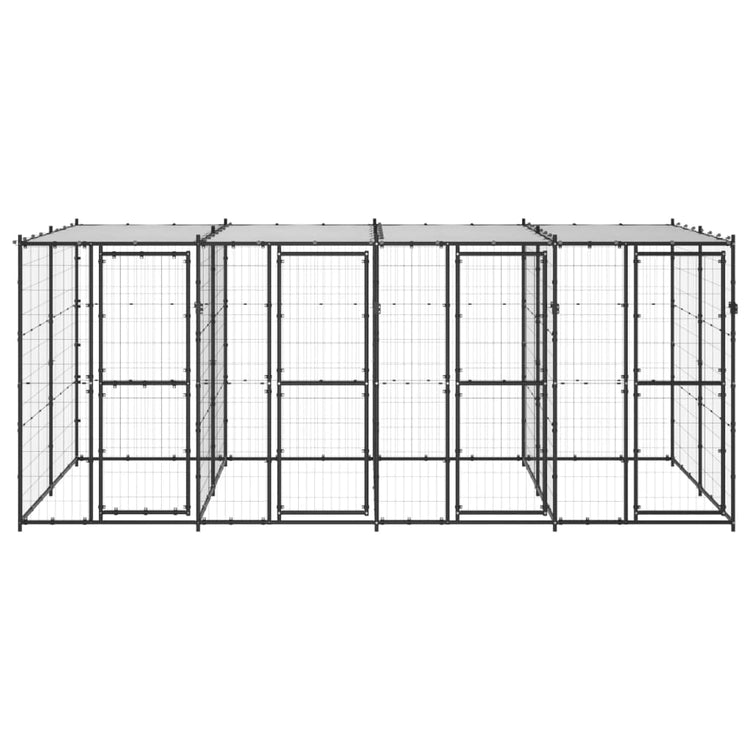 Vidaxl -Hundezwinger mit Dach 9,68 m² Stahl