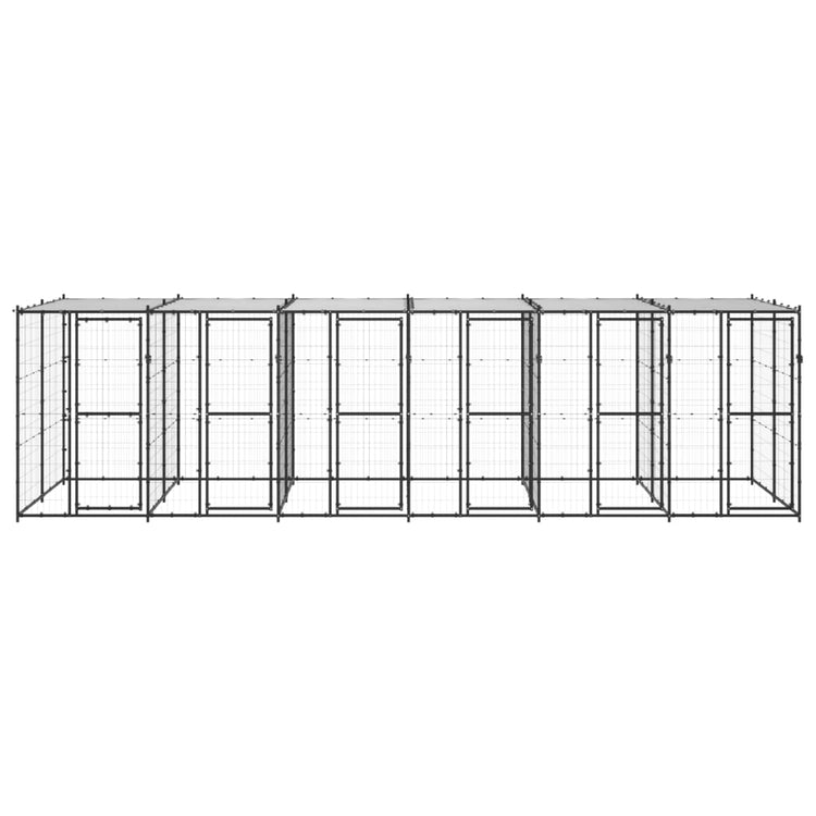 Vidaxl -Hundezwinger mit Dach 14,52 m² Stahl
