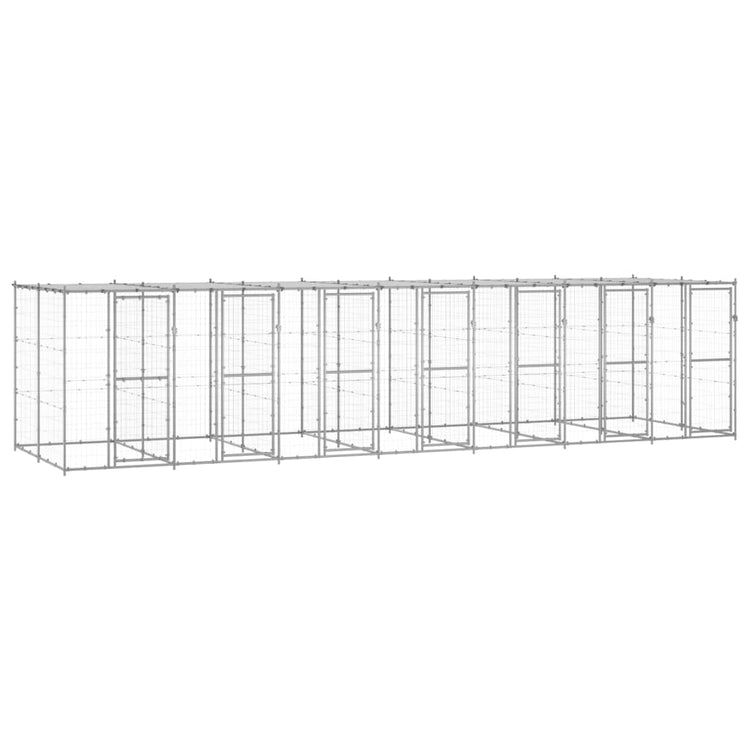Vidaxl -Hundezwinger mit Dach 16,94 m² verzinkter Stahl
