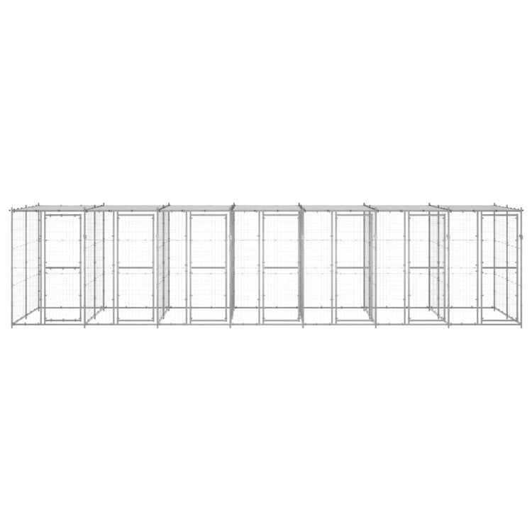 Vidaxl -Hundezwinger mit Dach 16,94 m² verzinkter Stahl