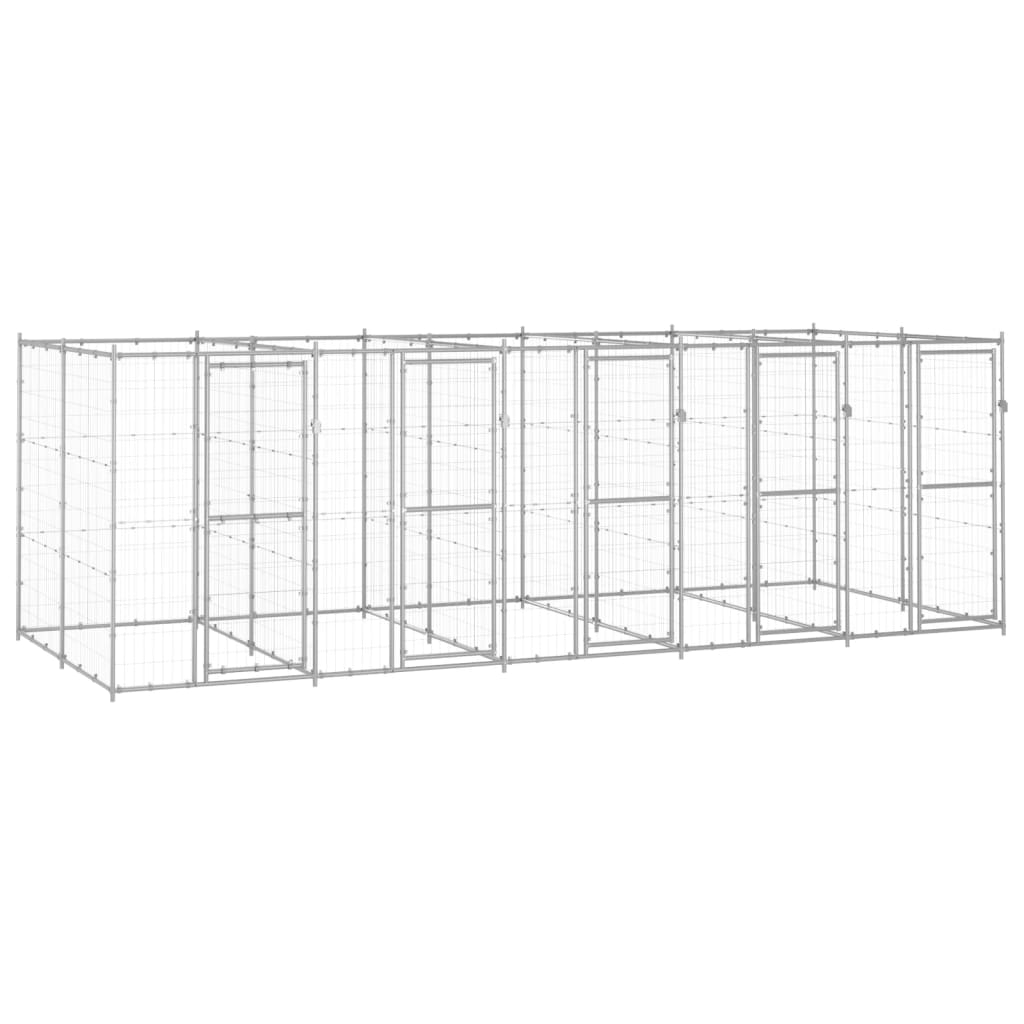 Vidaxl -Hundezwinger 12,1 m² verzinkter Stahl