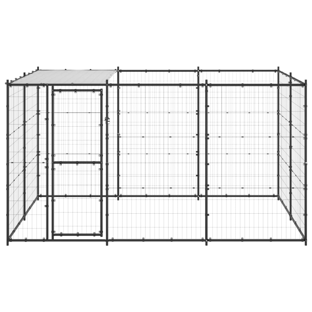 Vidaxl -Hundezwinger mit Dach 7,26 m² Stahl