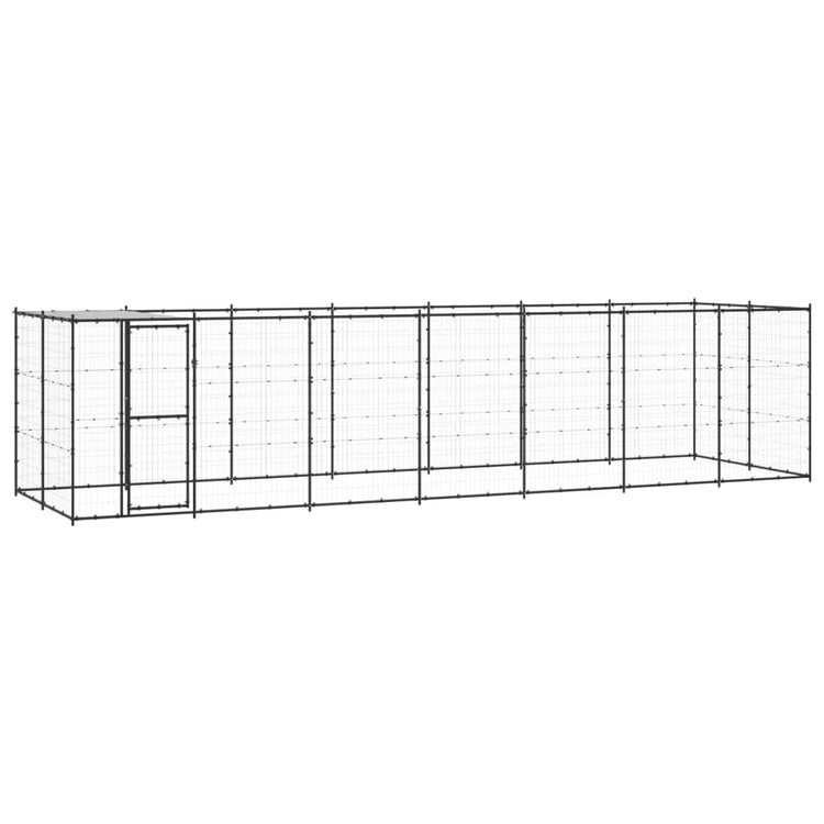 Vidaxl -Hundezwinger mit Dach 16,94 m² Stahl