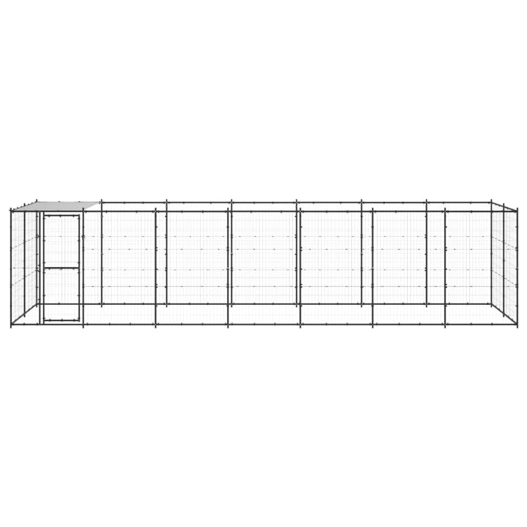 Vidaxl -Hundezwinger mit Dach 16,94 m² Stahl