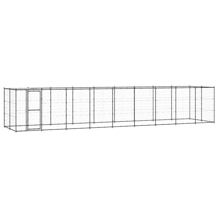 Vidaxl -Hundezwinger mit Dach 21,78 m² Stahl