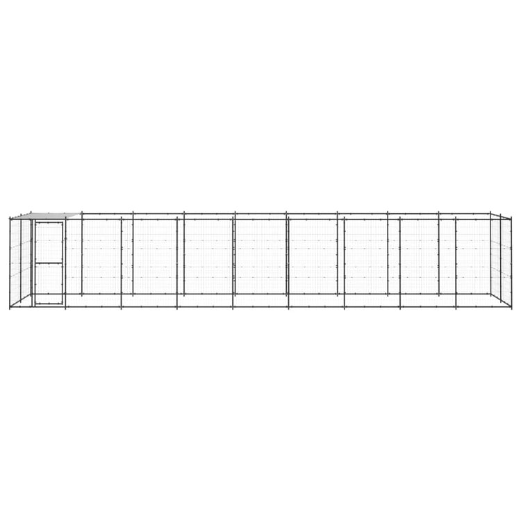 Vidaxl -Hundezwinger mit Dach 21,78 m² Stahl